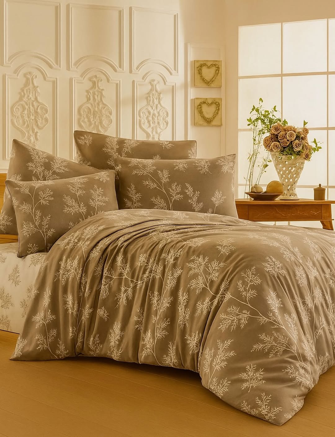 Kelebek Cherry Çift Kişilik Pamuklu Nevresim Takımı